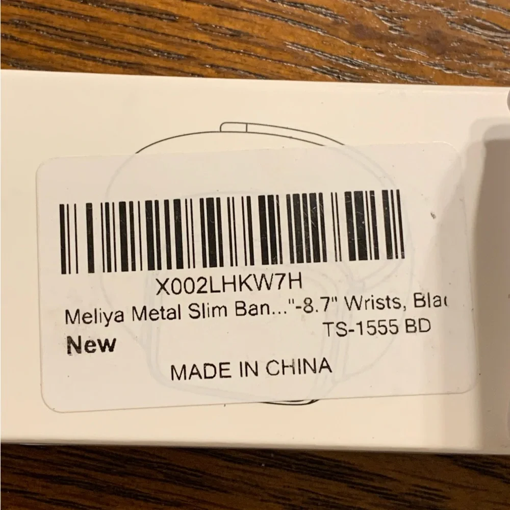 MELIYA Slim Black Stainless Steel Fitbit Fitness Tracker Replacement Wristband